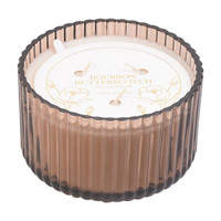 Ribbed Glass Candle, Taupe, 16 oz