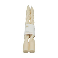 Decorative Unscented Twist Taper Candles, Cream, Pack of 2