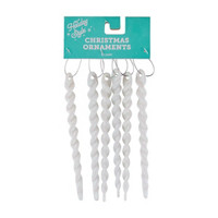 Holiday Style Christmas Icicle Ornaments, 6 ct, Assorted