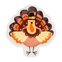 Turkey Day Turkey-Shaped, Plates, 9.25 in