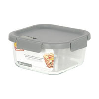 Glad Glass Square Storage Container with Venting Snap Lock Lid, 5.9 cup