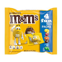 M&M'S Peanut Chocolate Candy Fun Size Packs, 4