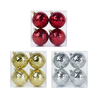 Christmas Decorative Mirror Balls, 4 ct, Assorted