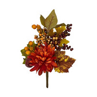 Artificial Gold Flower with Berries Pick Décor