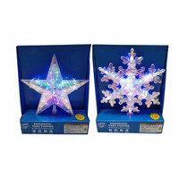 Holiday Style Christmas Prismatic Tree Topper, Assorted