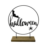 Halloween Tabletop Sign with Wooden Base