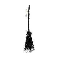 Halloween Battery Operated Glitter Broom, Black