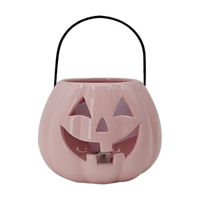 LED Battery Operated Pumpkin Lantern, Pink