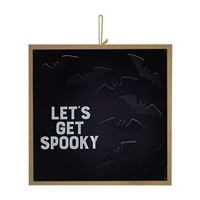 Decorative 'Let's Get Spooky' Bat Box Top