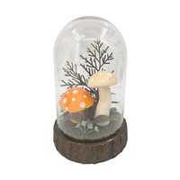 Halloween Battery Operated Light Up Mushroom Cloche Décor