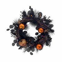 Halloween Jack-O'-Lantern Wreath, Black