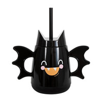 Unique Party! Halloween Bat-Shaped Tumbler with Lid & Straw, 16 oz