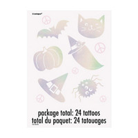 Unique Party! Groovy Halloween Iridescent Foil Tattoos, 24 ct