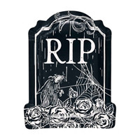 Halloween RIP Tombstone Shaped Plates, 9 in, 8