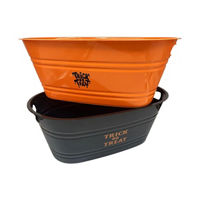 Halloween 'Trick or Treat' Oval Plastic Bin, Assorted