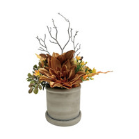 Premade Artificial Floral in Rustic Cement Pot
