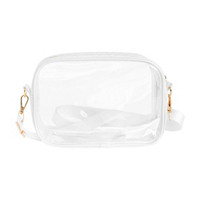 Chic Transparent Crossbody Bag, Clear