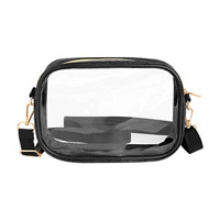 Trendy Transparent Crossbody Bag, Black