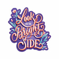 Decorative Vinyl Quote Bright Side Sticker