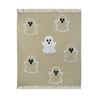 Tufted Ghost Printed Novelty Tassel Throw