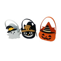 Halloween Decorative Felt Icon Basket, Assorted