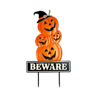 Halloween Pumpkin 'Beware' Yard Sign Décor