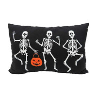 Halloween Skeleton Pillow, Black