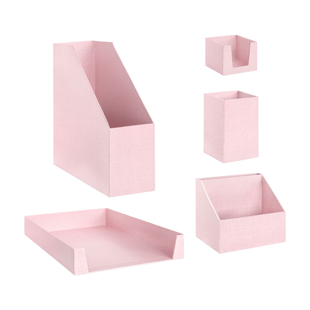 Pink or cream 5-piece desk organization set