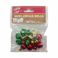 Holiday Style Decorative Mini Jingle Bells, 24 ct