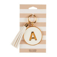 'A' Initial Bag Charm, Assorted