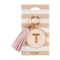 'T' Initial Bag Charm, Assorted