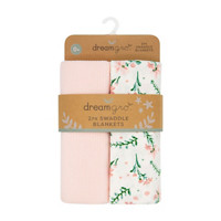 DreamGro Swaddle Blankets, Pink, 2 pk