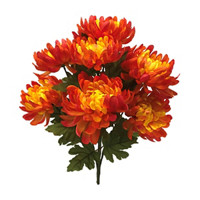 Artificial Mum Bush, Orange, Large