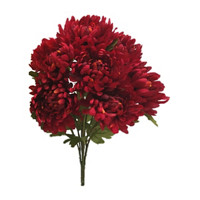 Artificial Mum Bush Stem, Red, Large