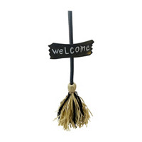 Animated Walking Broom with Welcome Sign