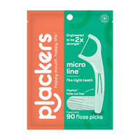 Plackers Micro Line Fresh Mint Flossers, 90 Count