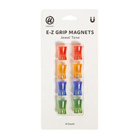 U Brands E-Z Grip Jewel Tone Magnets, 8 ct
