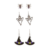 Halloween Earrings, Pack of 3 Pairs, Assorted