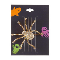 Halloween Spider Rhinestone-Studded Sparkly Brooch