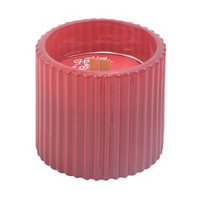 Holiday Style Christmas Ribbed Candle, Red, 8 oz