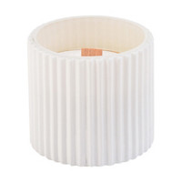 Holiday Style Christmas Candle in Ribbed Jar, White,