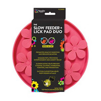 Spunky Pup The Slow Feeder + Lick Pad Duo for Dog & Cat, Assorted 