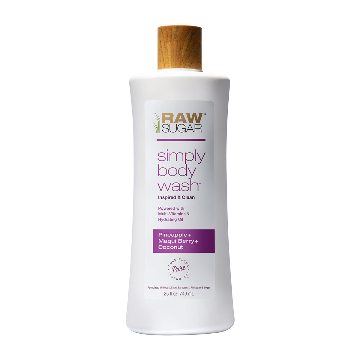 Raw Sugar Body Wash, Pineapple + Maqui Berry + Coconut, 25 fl oz