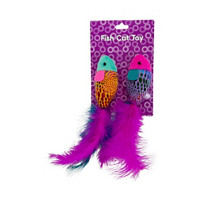 Colorful Fish Cat Toys with Feather Tails, 2 ct