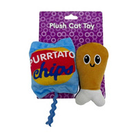 Purrtato Chips & Drumstick Shaped Plush Cat Toy, 2 ct
