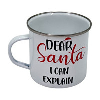 Christmas 'Dear Santa I Can Explain' Camping Mug