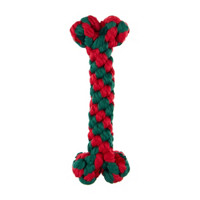 Red and Green Rope Bone Dog Toy