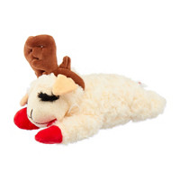 Multipet Lamb Chop Dog Toy with Holiday Antlers