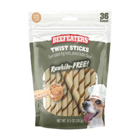 Beefeaters Oven-Baked Twist Sticks, Rawhide-Free Dog Treats, 36 ct