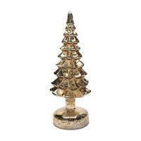 Mercury Glass Battery Operated Christmas Tree, Golden